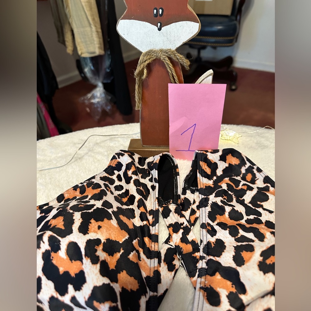 Black & Animal print bathing suit